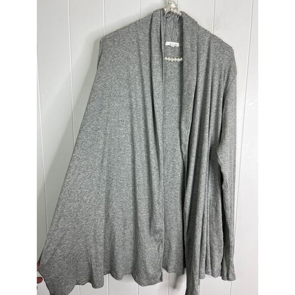 Skin Worldwide Raiya Gray Ribbed Open Front Cardigan Size XXL/Size 5 - Picture 4 of 7